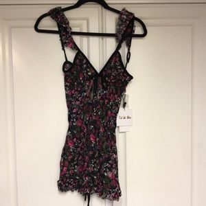 Floral rat and boa dress xs